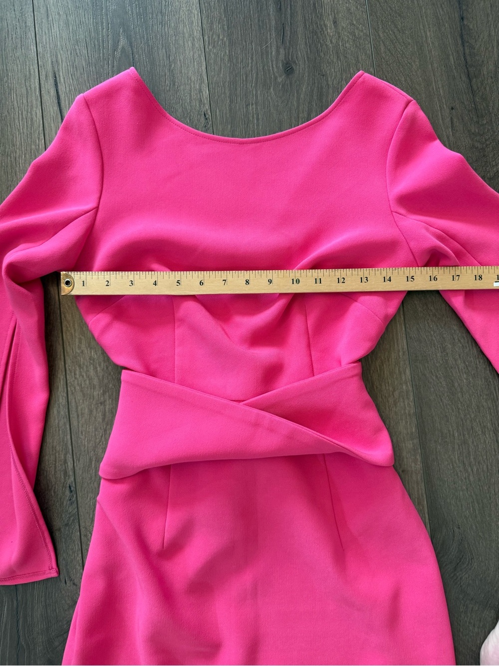 P.A.R.O.S.H. Hot Pink Fuchsia Wrap Waist Midi Dress Size Medium - Picture 11 of 12